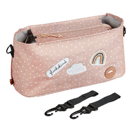 Kinderwagen Organizer inkl. Befestigungshaken | Pink mit 